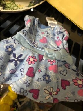 Dollie & Me Blue Floral and Heart Print Dress for Doll